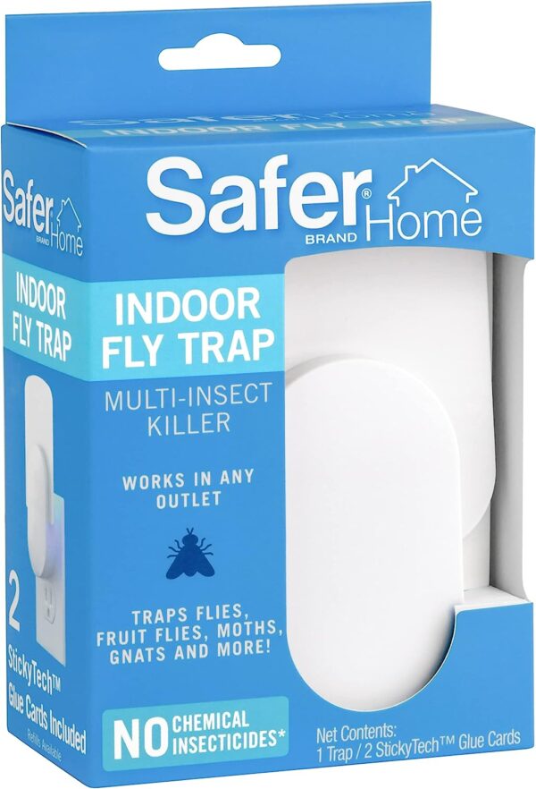 Safer Brand - Safer Home SH502 Indoor Plug Trap - 400 Sq. Ft. Protection - Chemical Free - for Fruit Flies, Moths, Mosquitoes and Other Flying Insects - White